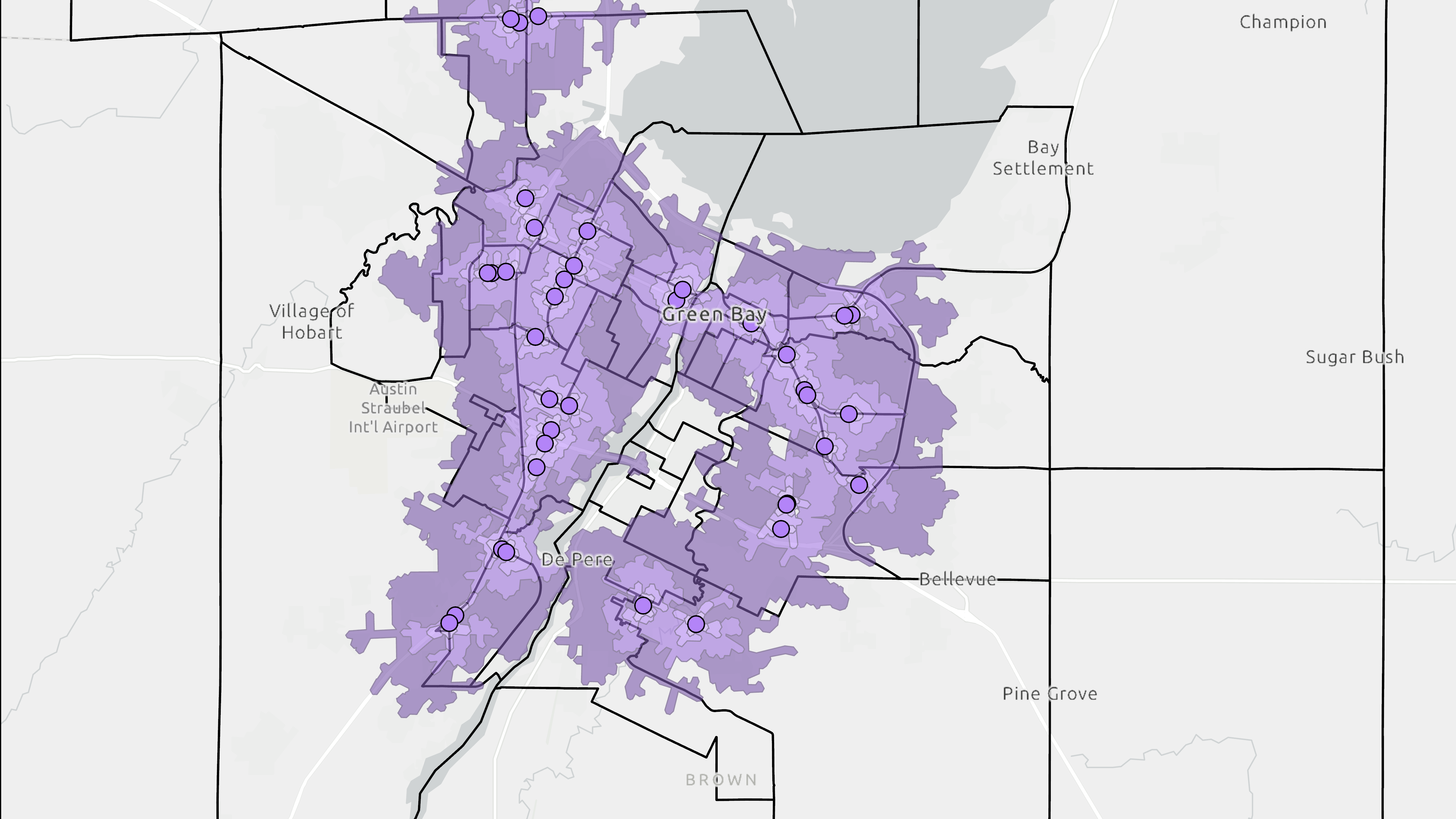 Mapping food deserts in Brown County, WI